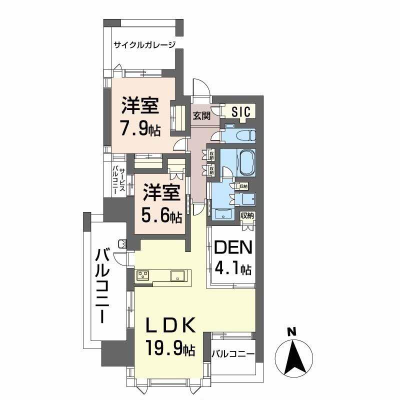 グランドメゾン大濠公園2020(2SLDK/4階)の間取り写真