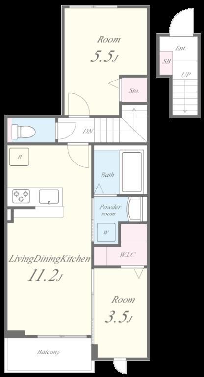 シャロームセブン平尾(2LDK/3階)の間取り写真