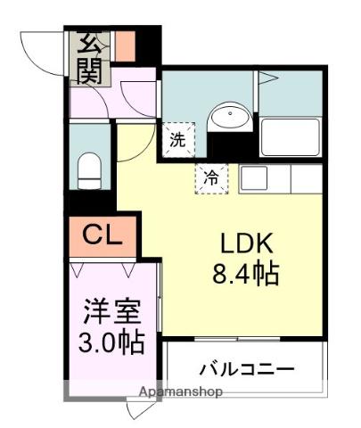 東区香椎4丁目AP(1LDK/1階)の間取り写真