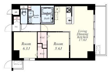 博多グランドレジデンス(2LDK/3階)の間取り写真