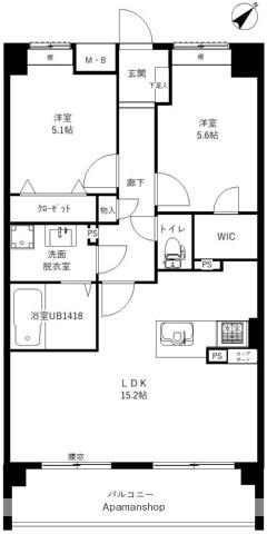 ソルカーサ(2LDK/4階)の間取り写真