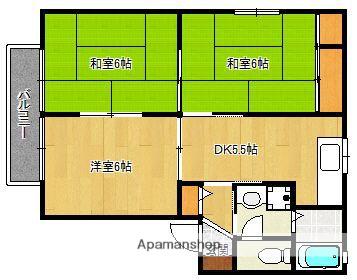 サンコート松ヶ本(3DK/2階)の間取り写真