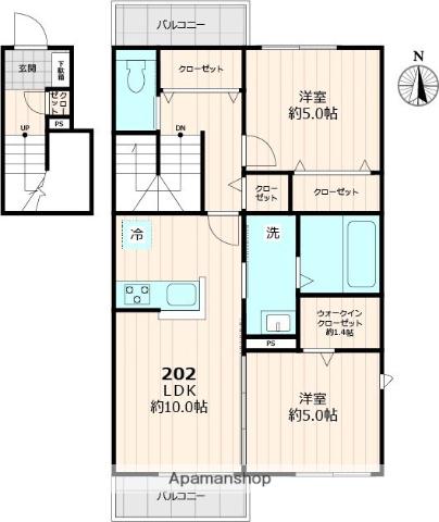 エレガンスプラスⅡ(2LDK/2階)の間取り写真