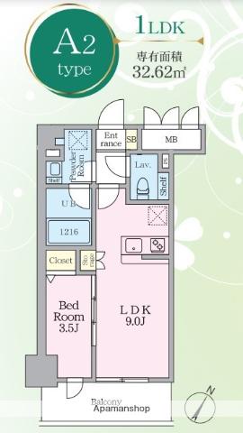 PAVANA JIONNE寺町通(1LDK/4階)の間取り写真