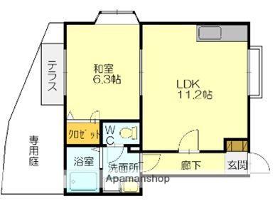 サンセール和田(1LDK/1階)の間取り写真