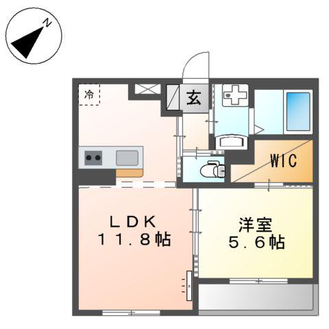 フォレスト離宮BLOOM(1LDK/2階)の間取り写真
