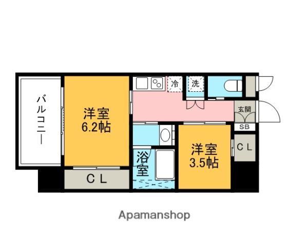 ベネフィス博多南グランスウィート(2K/3階)の間取り写真