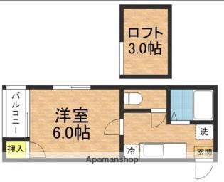 アイゼン竹下(1K/2階)の間取り写真