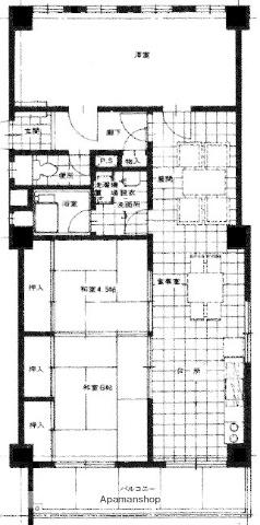 博多駅前ビル(3LDK/6階)の間取り写真