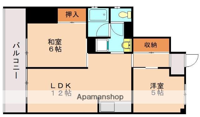 シャンテ老司(2LDK/2階)の間取り写真