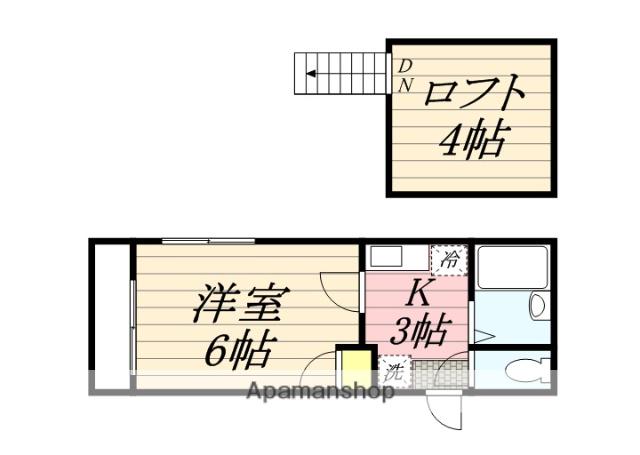 トレス博多弐番館(1K/2階)の間取り写真