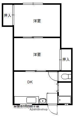 桑の実荘(2DK/2階)の間取り写真
