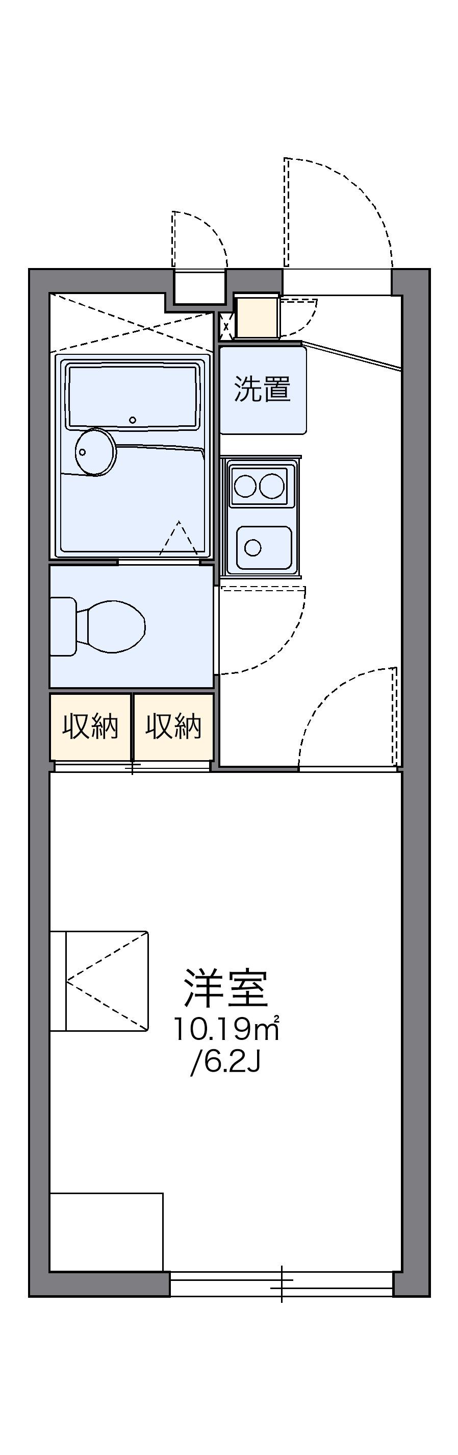 レオパレスクレスト(1K/2階)の間取り写真