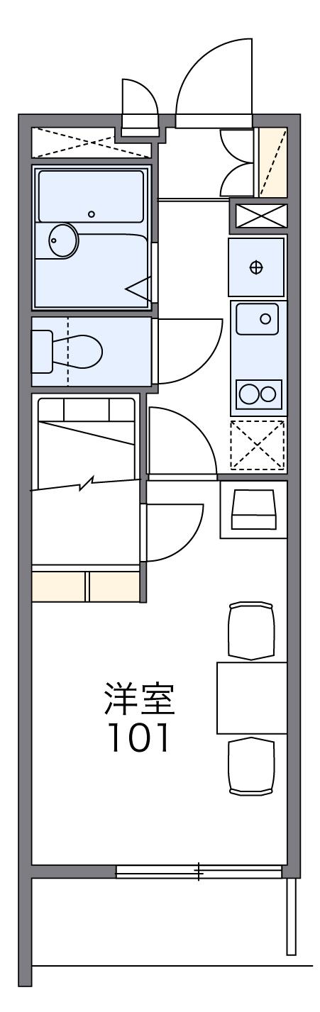 レオパレスフローラ(1K/2階)の間取り写真