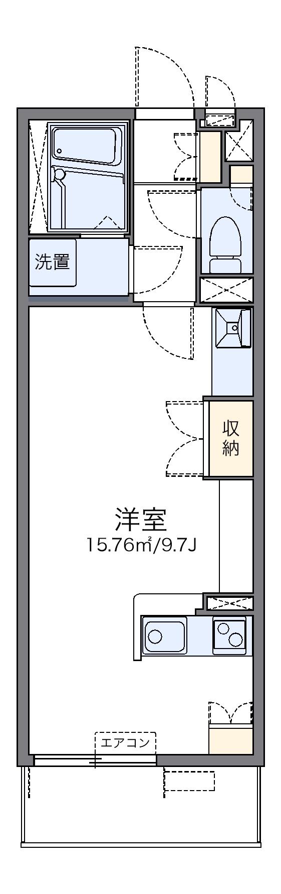 レオネクストラシュレ 博多Ⅱ(ワンルーム/2階)の間取り写真