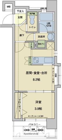 アクタス天神アネックス(1LDK/2階)の間取り写真