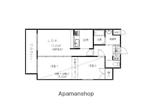 FKM白金(2LDK/8階)の間取り写真