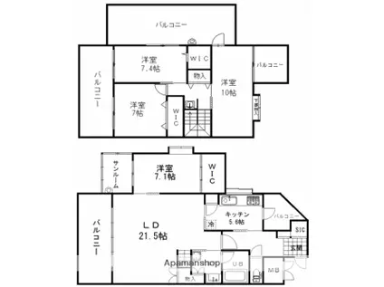 アントレ平尾参道(4LDK/5階)の間取り写真