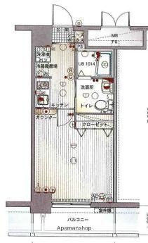 エンクレスト渡辺通(1K/6階)の間取り写真