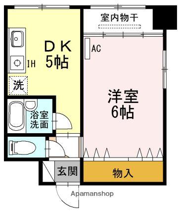 MCビル(1DK/3階)の間取り写真