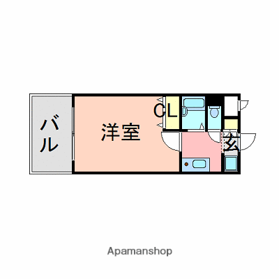 ピュアドームグラース天神(1K/3階)の間取り写真