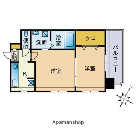 エステート・モア・薬院通(2K/5階)の間取り写真