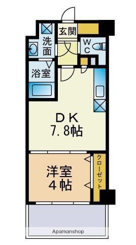 TAISHOKAN LA BALCONATA(1DK/8階)の間取り写真