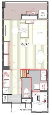 アントゥール薬院(1K/13階)の間取り写真