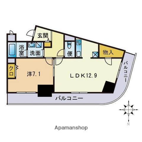 アルフォート天神(1LDK/5階)の間取り写真