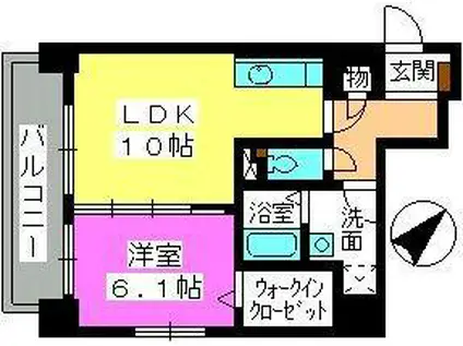 コンフォール博多駅南(1LDK/8階)の間取り写真