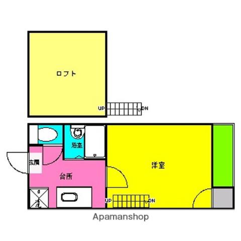 K&Y竹下(1K/1階)の間取り写真