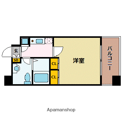 サヴォイ テンジン クォーター(1K/6階)の間取り写真