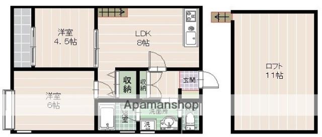 リンデン小笹(2LDK/2階)の間取り写真