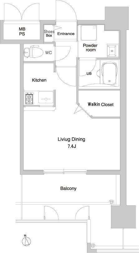 エンクレスト大手門3(1K/10階)の間取り写真