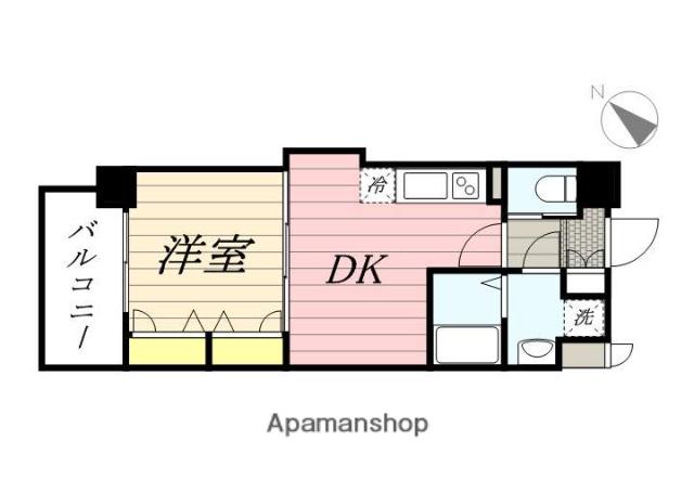 レジデンシャルヒルズ博多サウス(1DK/2階)の間取り写真