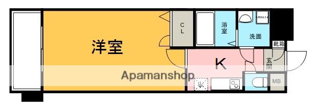 アーバンフラッツ天神東Ⅱ(1K/7階)の間取り写真