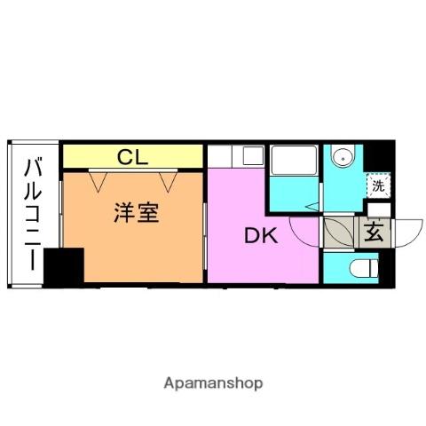 リファレンスベイサイド(1DK/7階)の間取り写真