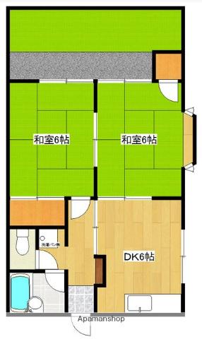 メモリー吉塚(2DK/1階)の間取り写真