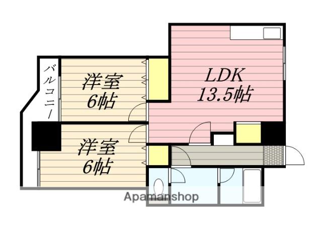 エクセレンス祇園(2LDK/4階)の間取り写真