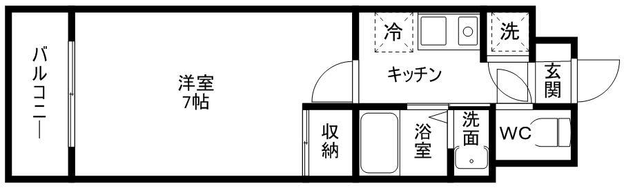 WILL DO中洲(1K/10階)の間取り写真