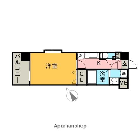 サヴォイ ザ・リバーテラス(1K/8階)の間取り写真