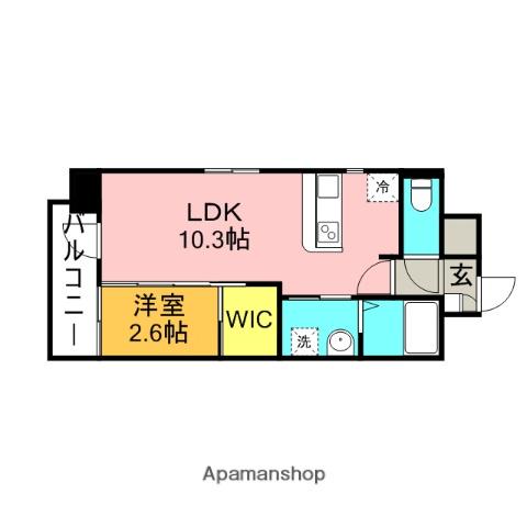 ネストピア博多駅前Ⅲ(1LDK/5階)の間取り写真