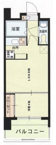 エステートモア 薬院NEST(1LDK/13階)の間取り写真