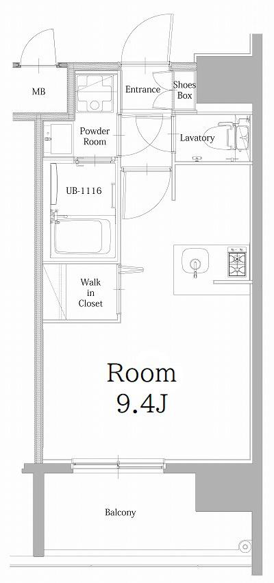 エンクレスト天神LINK(ワンルーム/3階)の間取り写真