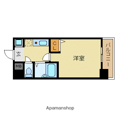 ピュアドーム天神アクロス(1K/9階)の間取り写真