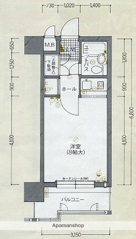 朝日プラザ天神(ワンルーム/4階)の間取り写真