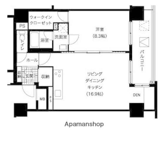 レジディア西新(1LDK/6階)の間取り写真