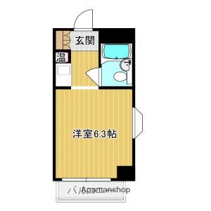 ロマネスク西新オレンジ通(1K/10階)の間取り写真