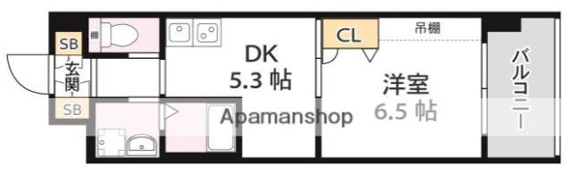ホワイトマンション高田(1DK/4階)の間取り写真