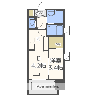 サヴォイ グランデ ウォーターサイド(1DK/13階)の間取り写真